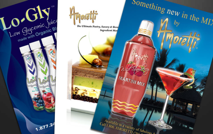 Amoretti graphic design services California Utah print advertisements