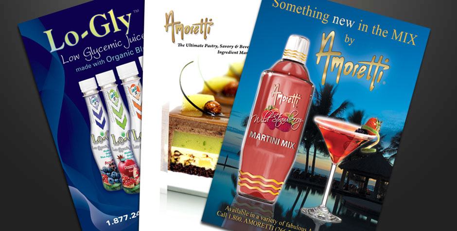 Amoretti graphic design services California Utah print advertisements